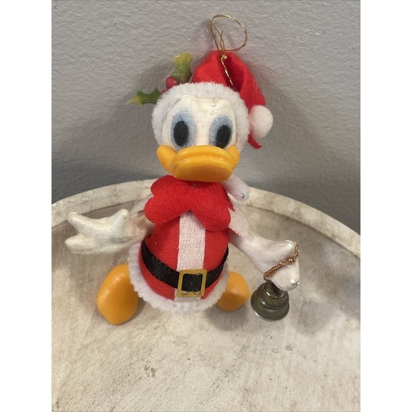 Other - Vintage Santa's World Flocked Donald Duck Christmas Ornament